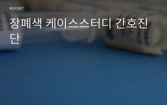 장폐색 케이스스터디 간호진단