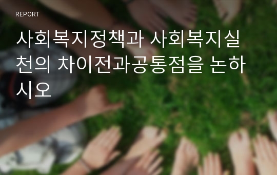 사회복지정책과 사회복지실천의 차이점과 공통점을 논하시오