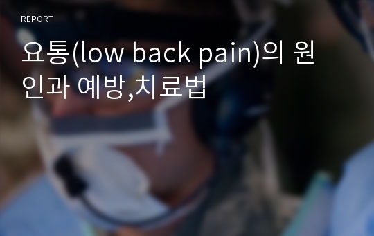 요통(low back pain)의 원인과 예방,치료법