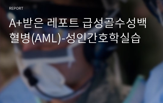 A+받은 레포트 급성골수성백혈병(AML)-성인간호학실습