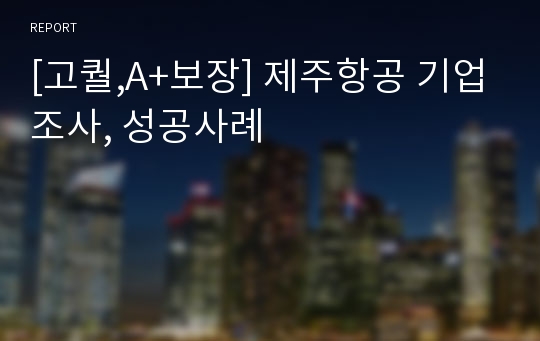 [고퀄,A+보장] 제주항공 기업조사, 성공사례