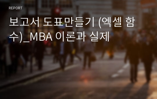 보고서 도표만들기 (엑셀 함수)_MBA 이론과 실제