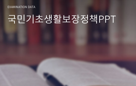 국민기초생활보장정책PPT