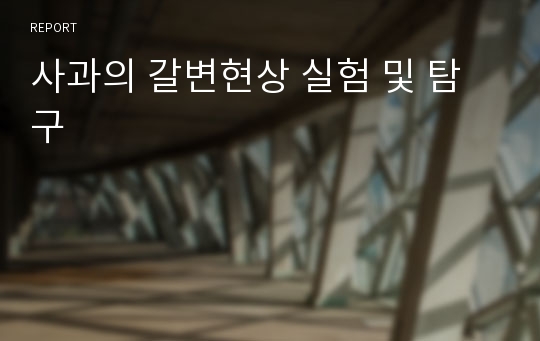 사과의 갈변현상 실험 및 탐구