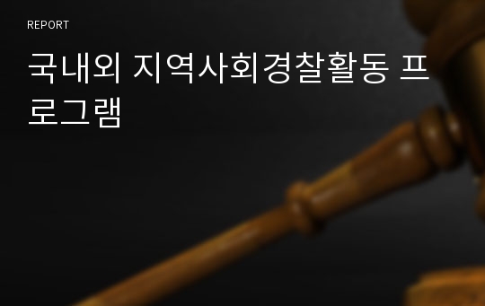 국내외 지역사회경찰활동 프로그램