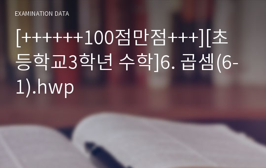 [++++++100점만점+++][초등학교3학년 수학]6. 곱셈(6-1).hwp