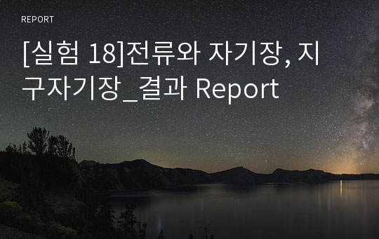 [실험 18]전류와 자기장, 지구자기장_결과 Report