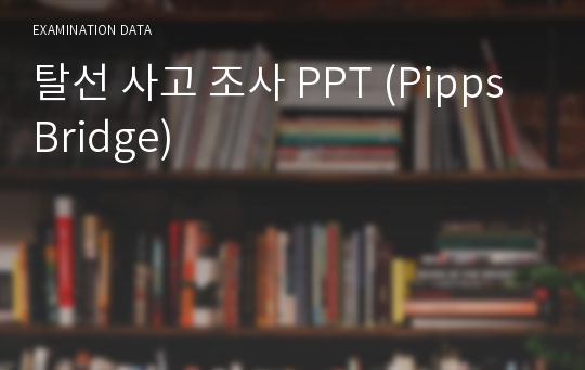 탈선 사고 조사 PPT (Pipps Bridge)