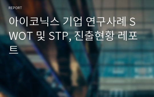 아이코닉스 기업 연구사례 SWOT 및 STP, 진출현황 레포트