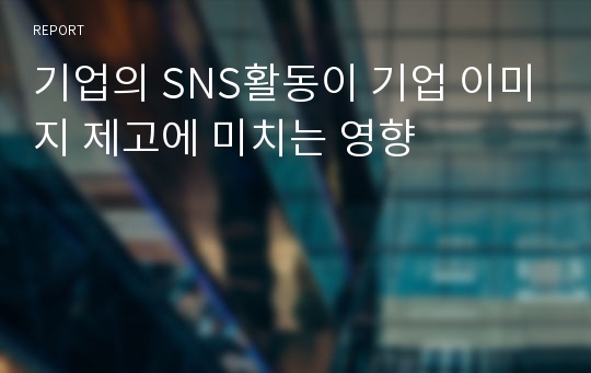 기업의 SNS활동이 기업 이미지 제고에 미치는 영향