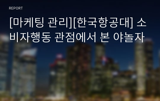 [마케팅 관리][한국항공대] 소비자행동 관점에서 본 야놀자