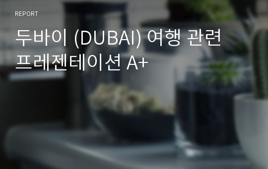 두바이 (DUBAI) 여행 관련 프레젠테이션 A+