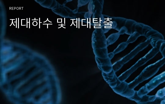 제대하수 및 제대탈출