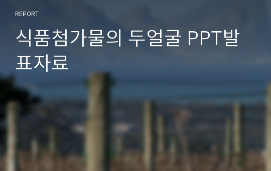 식품첨가물의 두얼굴 PPT발표자료