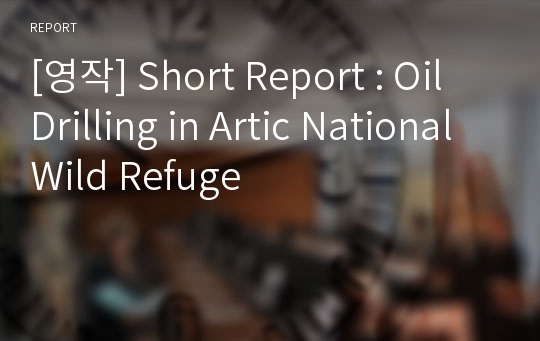 [영작] Short Report : Oil Drilling in Artic National Wild Refuge
