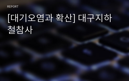 [대기오염과 확산] 대구지하철참사