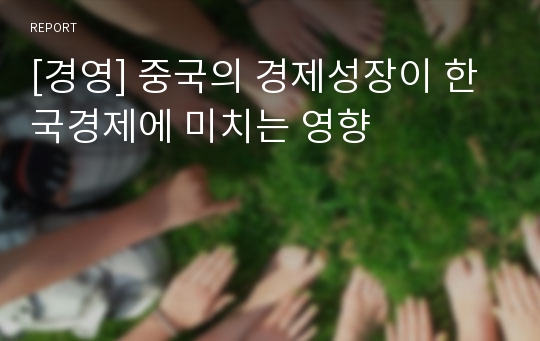 [경영] 중국의 경제성장이 한국경제에 미치는 영향