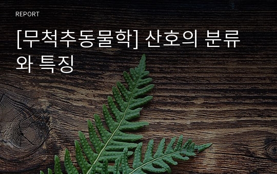 [무척추동물학] 산호의 분류와 특징