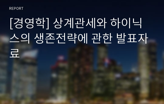 [경영학] 상계관세와 하이닉스의 생존전략에 관한 발표자료