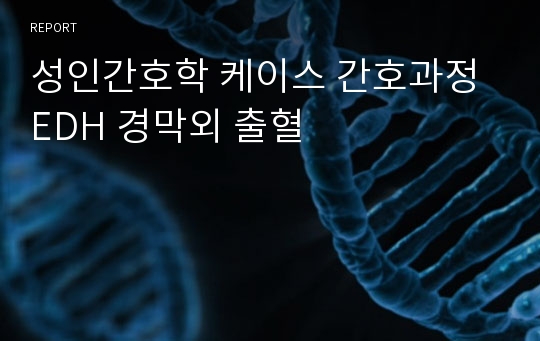 성인간호학 케이스 간호과정 EDH 경막외 출혈