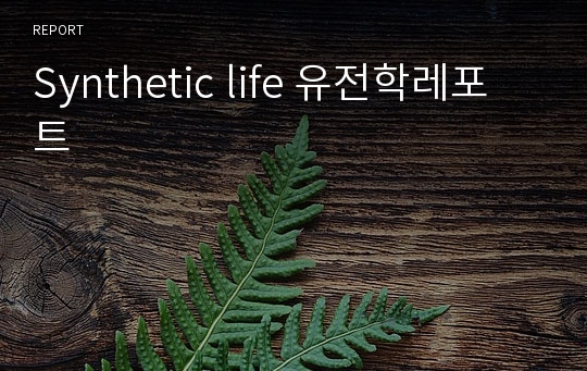 Synthetic life 유전학레포트