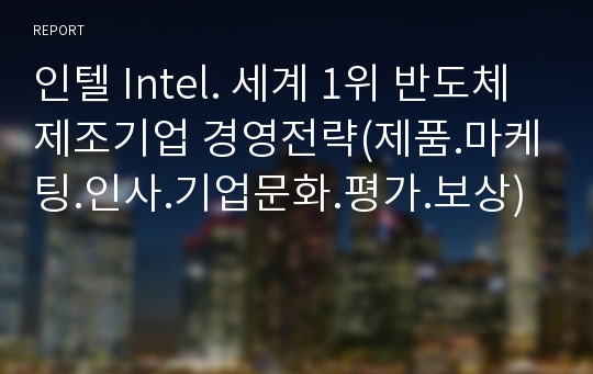 인텔 Intel. 세계 1위 반도체 제조기업 경영전략(제품.마케팅.인사.기업문화.평가.보상)