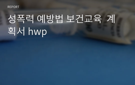 성폭력 예방법 보건교육  계획서 hwp