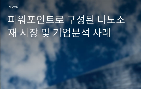 파워포인트로 구성된 나노소재 시장 및 기업분석 사례