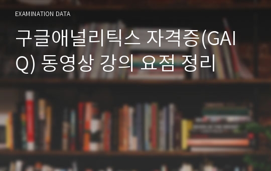 구글애널리틱스 자격증(GAIQ) 동영상 강의 요점 정리