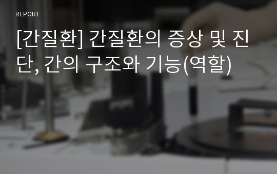 [간질환] 간질환의 증상 및 진단, 간의 구조와 기능(역할)