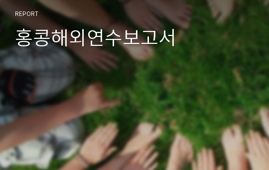 홍콩해외연수보고서