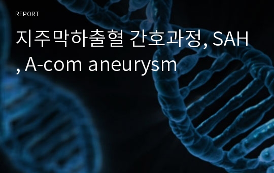 지주막하출혈 간호과정, SAH, A-com aneurysm