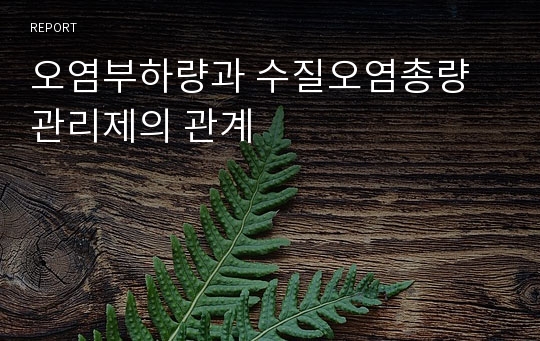 오염부하량과 수질오염총량관리제의 관계