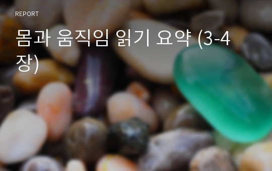 몸과 움직임 읽기 요약 (3-4장)