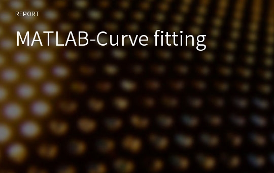 MATLAB-Curve fitting