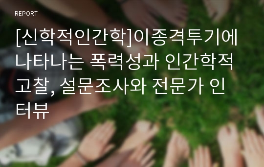 [신학적인간학]이종격투기에 나타나는 폭력성과 인간학적 고찰, 설문조사와 전문가 인터뷰