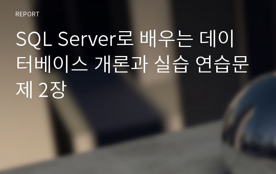 SQL Server로 배우는 데이터베이스 개론과 실습 연습문제 2장