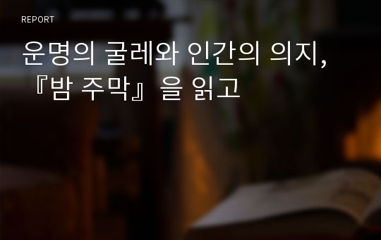 운명의 굴레와 인간의 의지,『밤 주막』을 읽고