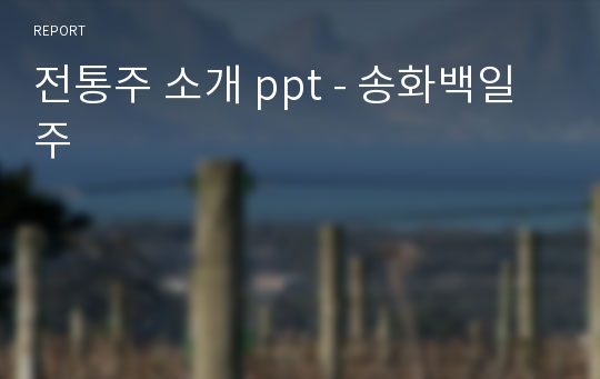 전통주 소개 ppt - 송화백일주