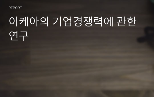 이케아의 기업경쟁력에 관한 연구