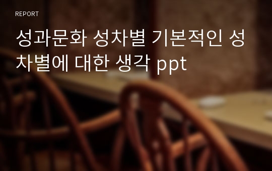 성과문화 성차별 기본적인 성차별에 대한 생각 ppt