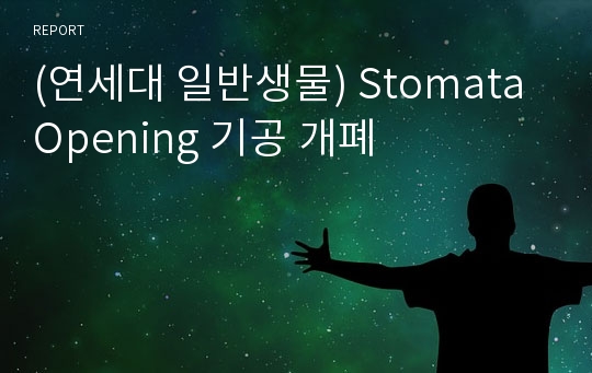 (연세대 일반생물) Stomata Opening 기공 개폐