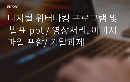 디지털 워터마킹 프로그램 및 발표 ppt / 영상처리, 이미지파일 포함/ 기말과제