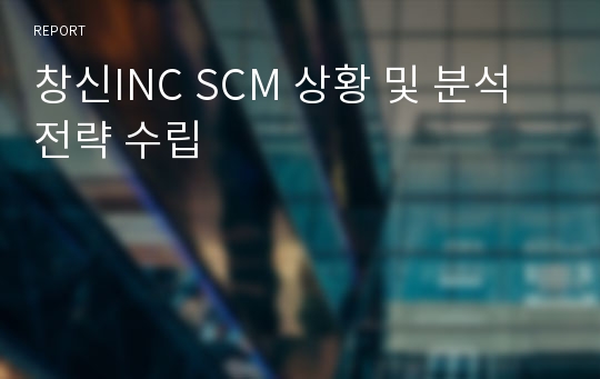 창신INC SCM 상황 및 분석 전략 수립
