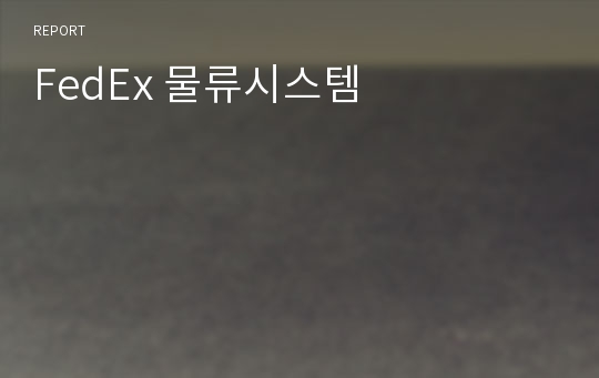 FedEx 물류시스템