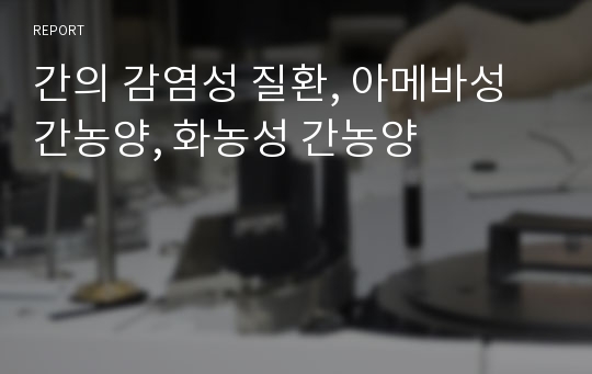 간의 감염성 질환, 아메바성 간농양, 화농성 간농양