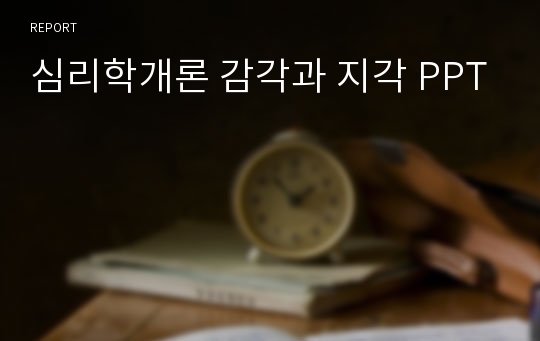 심리학개론 감각과 지각 PPT