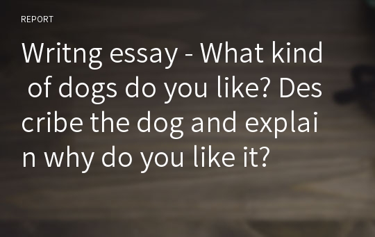 Writng essay - What kind of dogs do you like? Describe the dog and explain why do you like it?