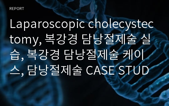 Laparoscopic cholecystectomy, 복강경 담낭절제술 실습, 복강경 담낭절제술 케이스, 담낭절제술 CASE STUDY