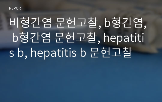 비형간염 문헌고찰, b형간염, b형간염 문헌고찰, hepatitis b, hepatitis b 문헌고찰